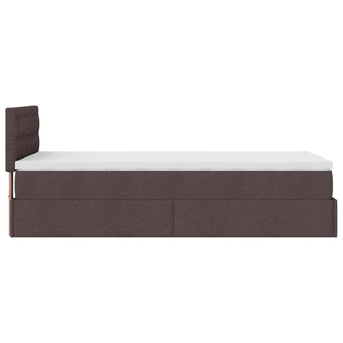 Cadre de lit ottoman avec matelas marron foncé 80x200 cm tissu - Photo n°9