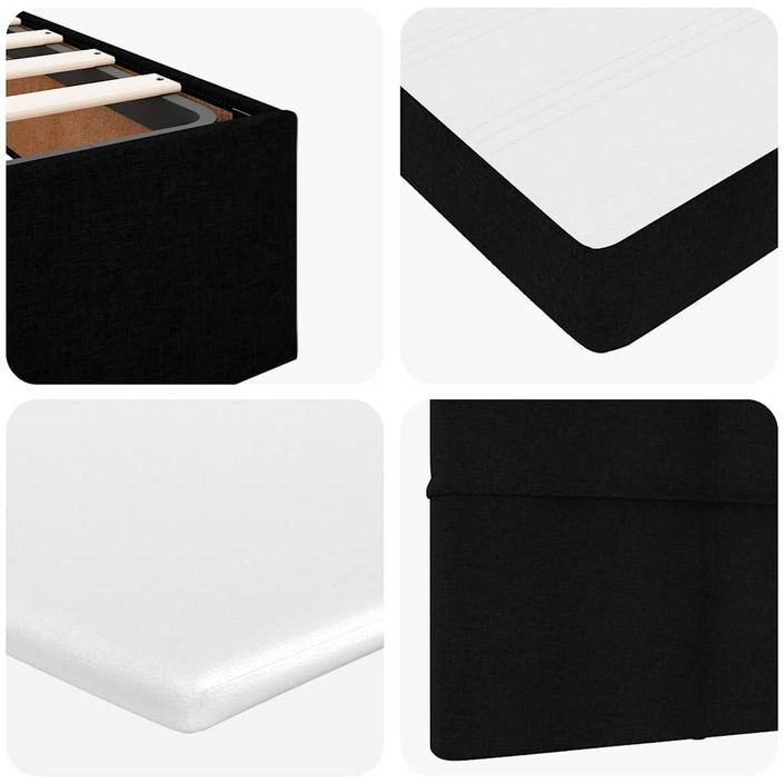 Cadre de lit ottoman avec matelas noir 100x200cm tissu - Photo n°11