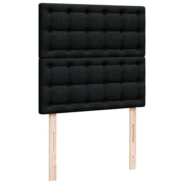 Cadre de lit ottoman avec matelas noir 100x200cm tissu - Photo n°7