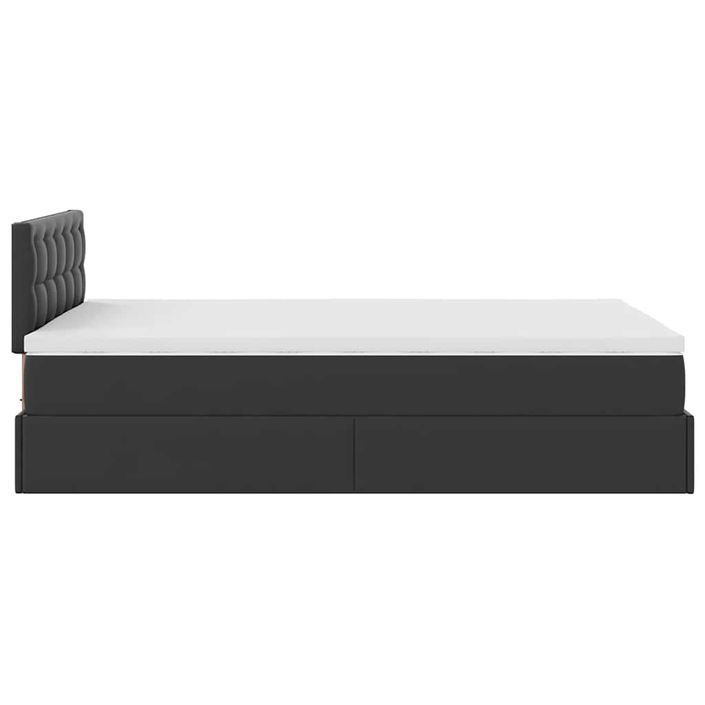 Cadre de lit ottoman avec matelas noir 120x190 cm similicuir - Photo n°8