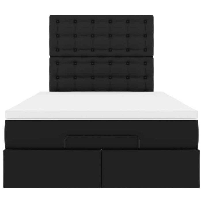 Cadre de lit ottoman avec matelas noir 120x190 cm similicuir - Photo n°5