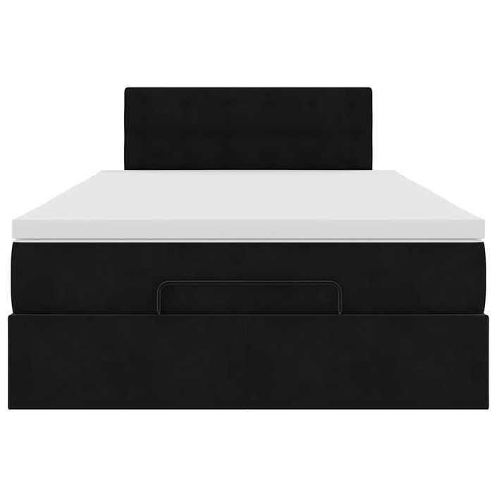 Cadre de lit ottoman avec matelas noir 120x190 cm velours - Photo n°5