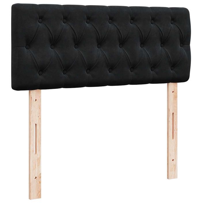 Cadre de lit ottoman avec matelas noir 120x190 cm velours - Photo n°8