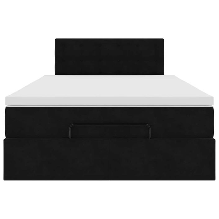 Cadre de lit ottoman avec matelas noir 120x190 cm velours - Photo n°5