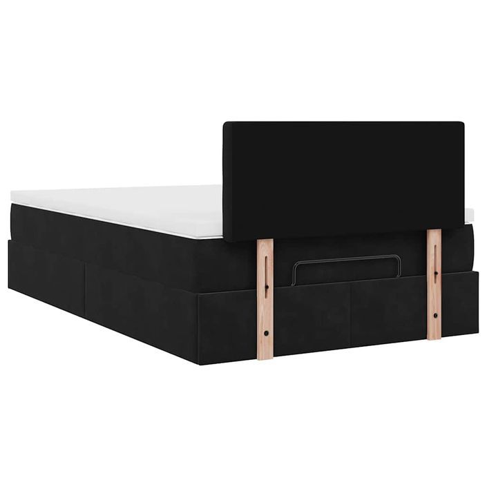 Cadre de lit ottoman avec matelas noir 120x190 cm velours - Photo n°10