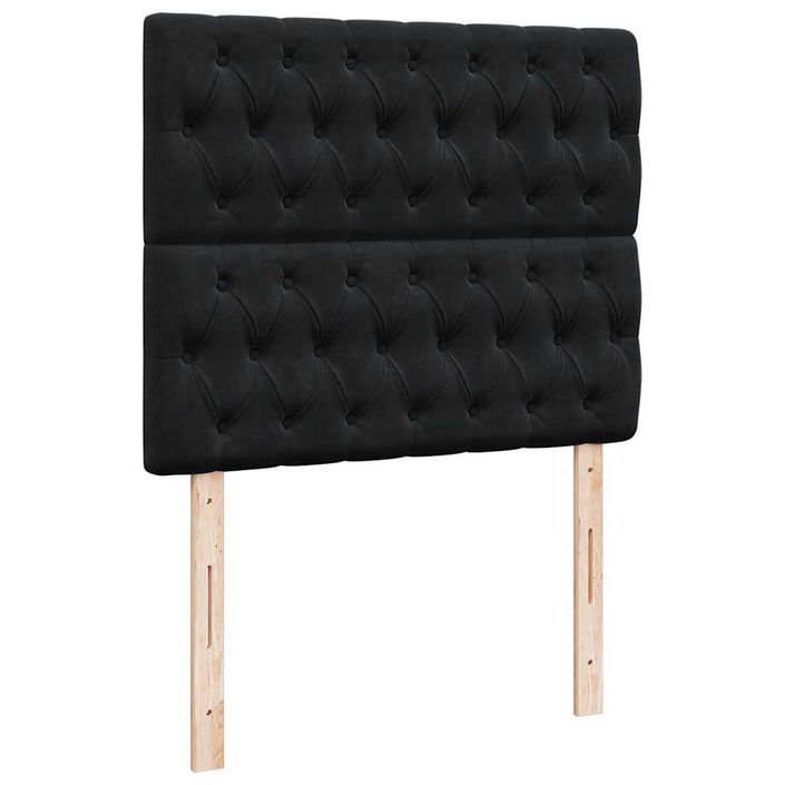 Cadre de lit ottoman avec matelas noir 120x190 cm velours - Photo n°11