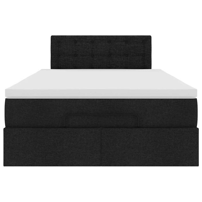 Cadre de lit ottoman avec matelas noir 120x200cm tissu - Photo n°5