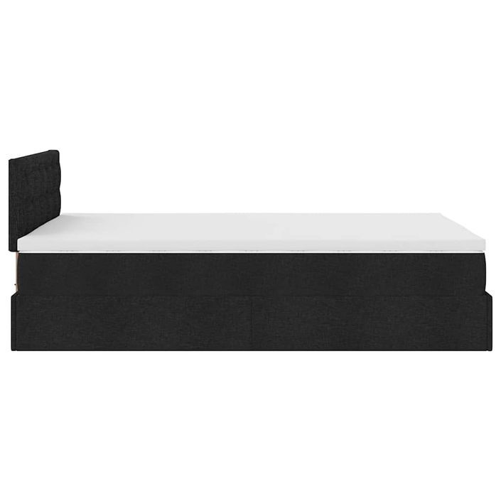 Cadre de lit ottoman avec matelas noir 120x200cm tissu - Photo n°8