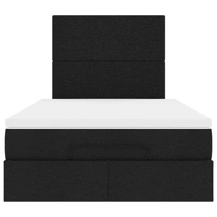 Cadre de lit ottoman avec matelas noir 120x200cm tissu - Photo n°5