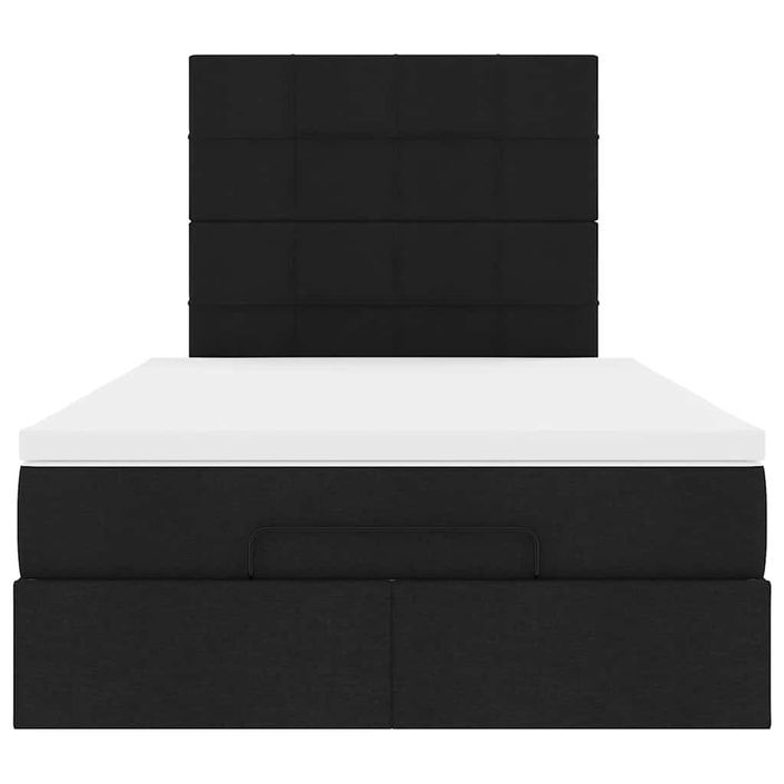 Cadre de lit ottoman avec matelas noir 120x200cm tissu - Photo n°5