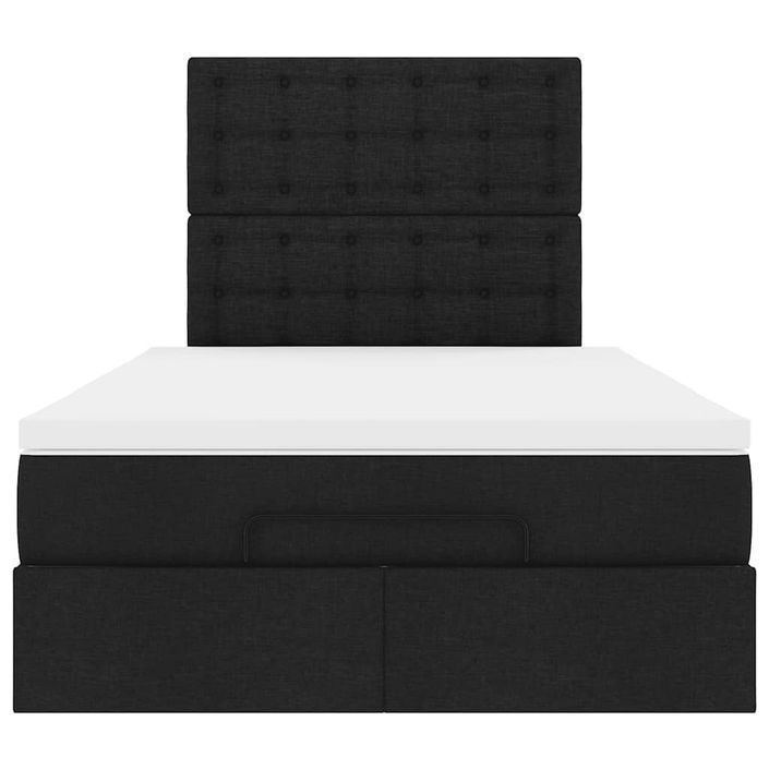 Cadre de lit ottoman avec matelas noir 120x200cm tissu - Photo n°5