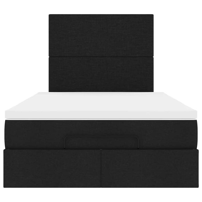 Cadre de lit ottoman avec matelas noir 120x200cm tissu - Photo n°6