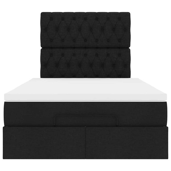 Cadre de lit ottoman avec matelas noir 120x200cm tissu - Photo n°8