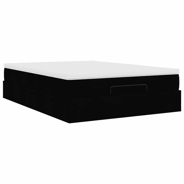 Cadre de lit ottoman avec matelas noir 140x190 cm similicuir - Photo n°8