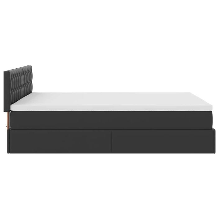 Cadre de lit ottoman avec matelas noir 140x190 cm similicuir - Photo n°8