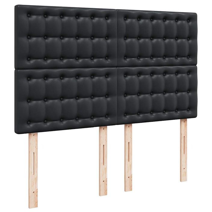 Cadre de lit ottoman avec matelas noir 140x190 cm similicuir - Photo n°7