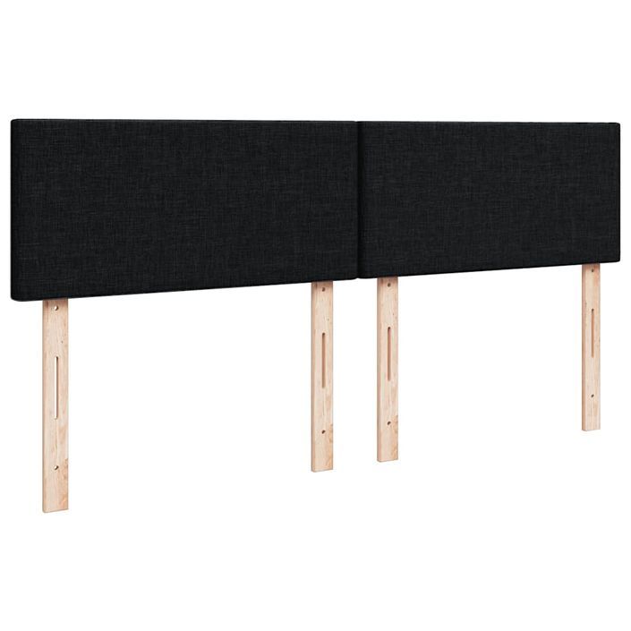 Cadre de lit ottoman avec matelas noir 140x190 cm tissu - Photo n°7