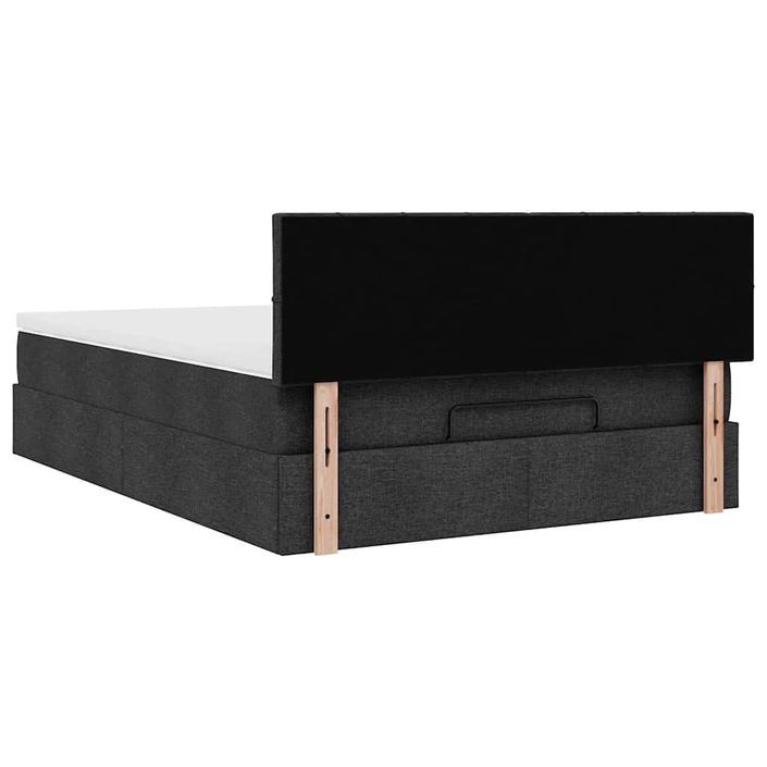 Cadre de lit ottoman avec matelas noir 140x190 cm tissu - Photo n°9