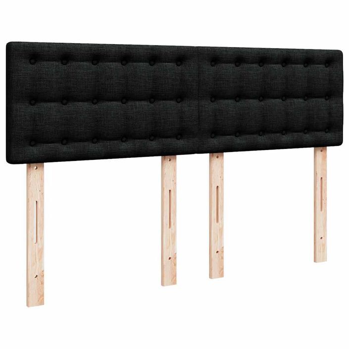 Cadre de lit ottoman avec matelas noir 140x190 cm tissu - Photo n°7