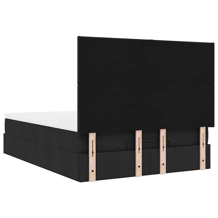 Cadre de lit ottoman avec matelas noir 140x190 cm tissu - Photo n°10