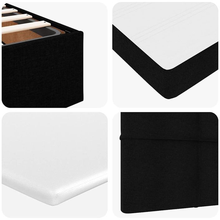 Cadre de lit ottoman avec matelas noir 140x190 cm tissu - Photo n°12