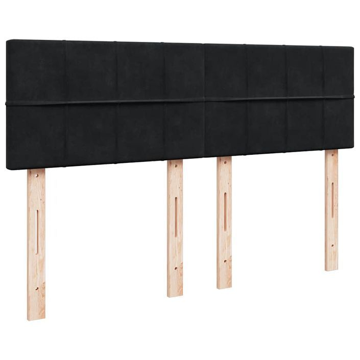 Cadre de lit ottoman avec matelas noir 140x190 cm velours - Photo n°7