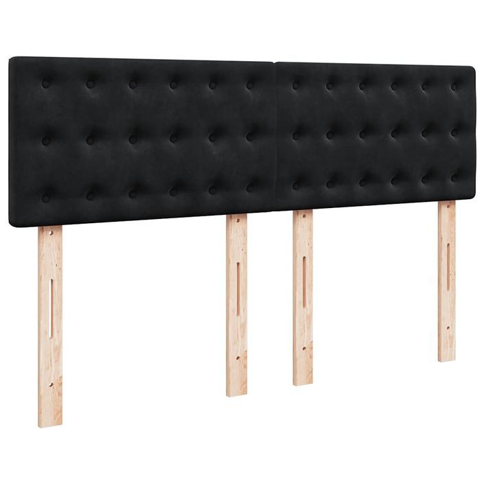 Cadre de lit ottoman avec matelas noir 140x190 cm velours - Photo n°7