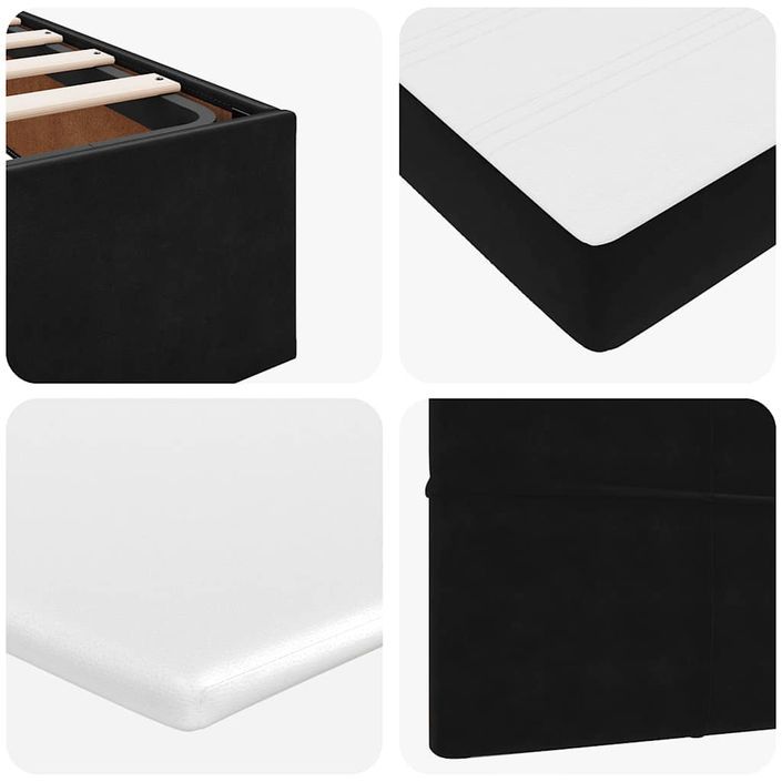 Cadre de lit ottoman avec matelas noir 140x190 cm velours - Photo n°12