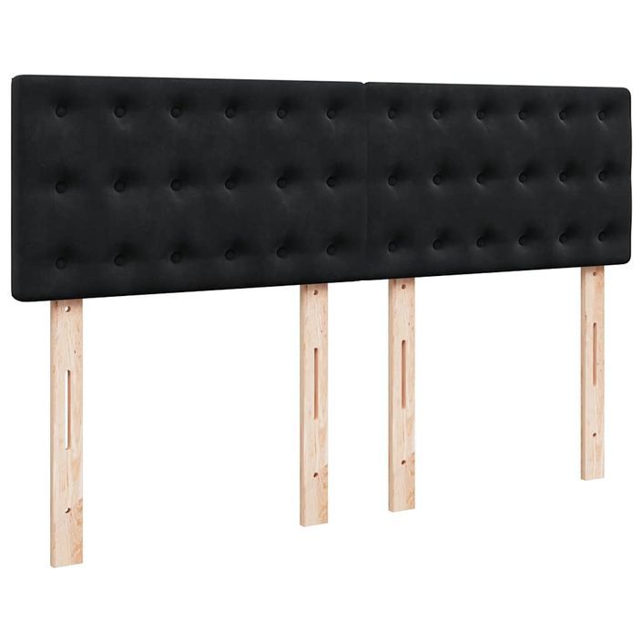 Cadre de lit ottoman avec matelas noir 140x190 cm velours - Photo n°8