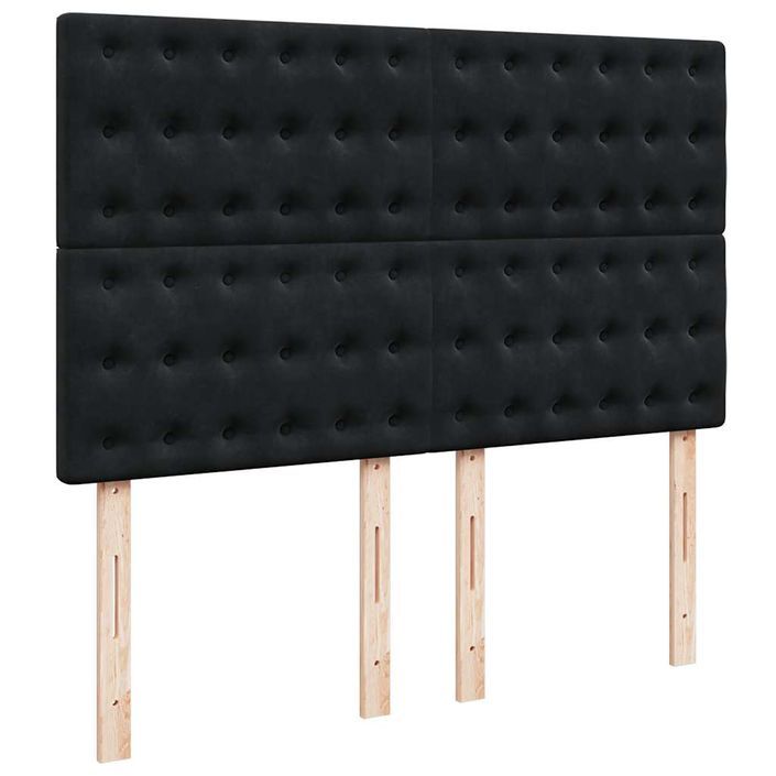 Cadre de lit ottoman avec matelas noir 140x190 cm velours - Photo n°10