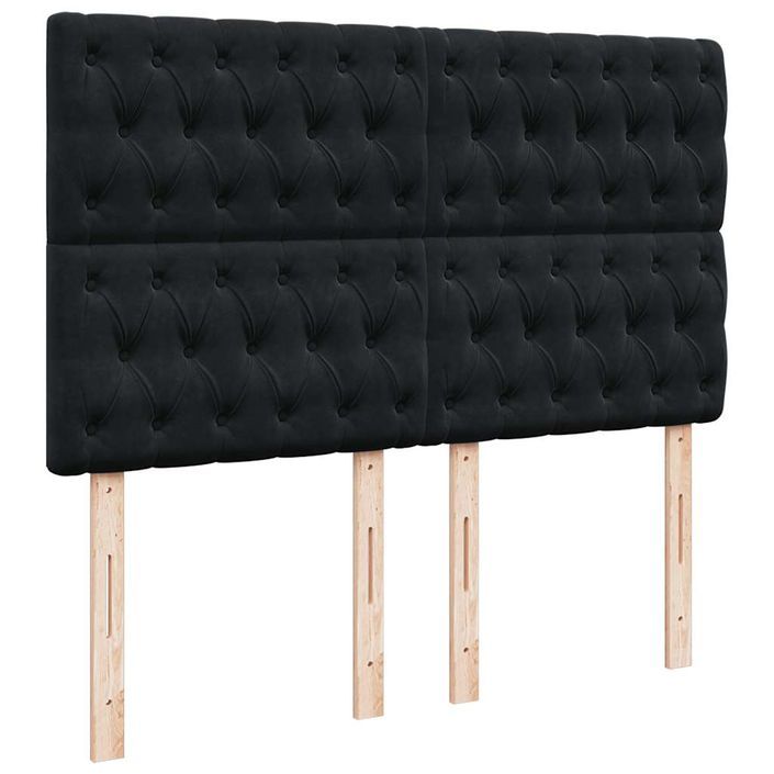 Cadre de lit ottoman avec matelas noir 140x190 cm velours - Photo n°11