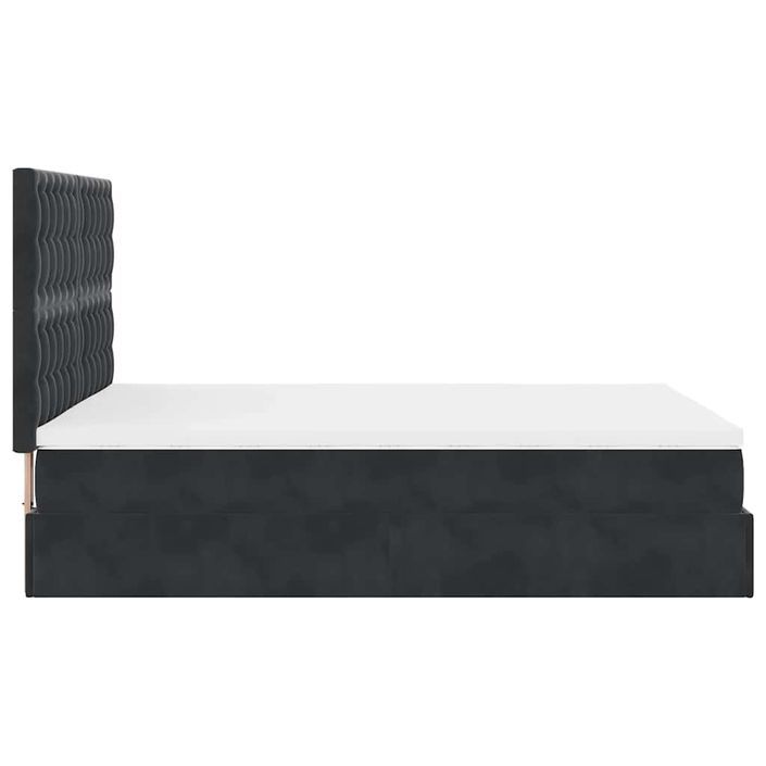 Cadre de lit ottoman avec matelas noir 140x190 cm velours - Photo n°7