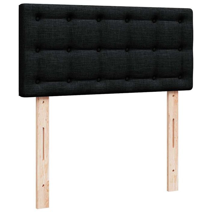 Cadre de lit ottoman avec matelas noir 160x200 cm tissu - Photo n°8