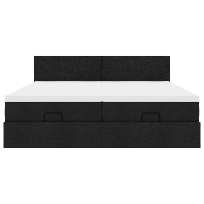 Cadre de lit ottoman avec matelas noir 180x200cm tissu - Photo n°6