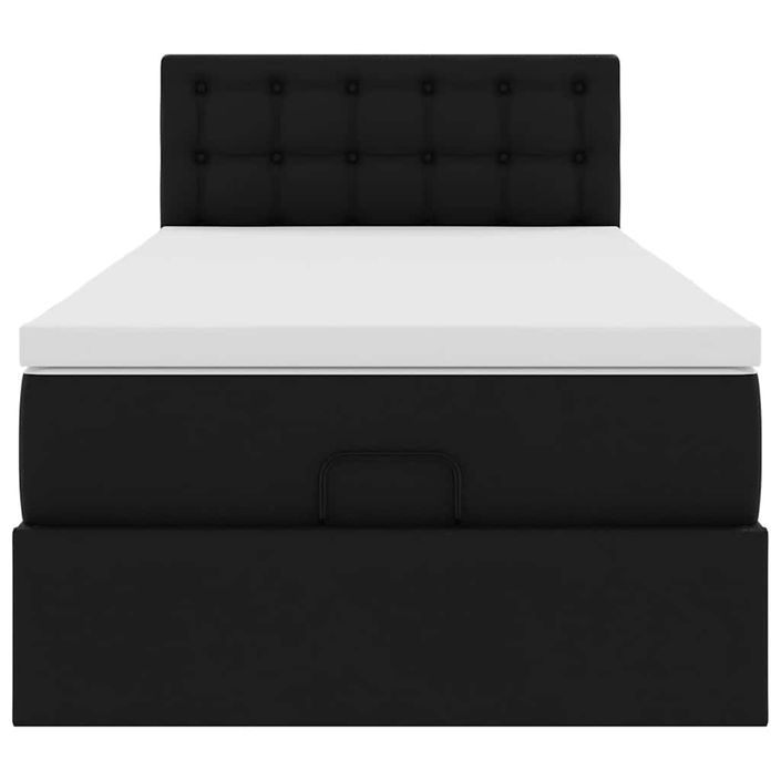 Cadre de lit ottoman avec matelas noir 80x200 cm similicuir - Photo n°6