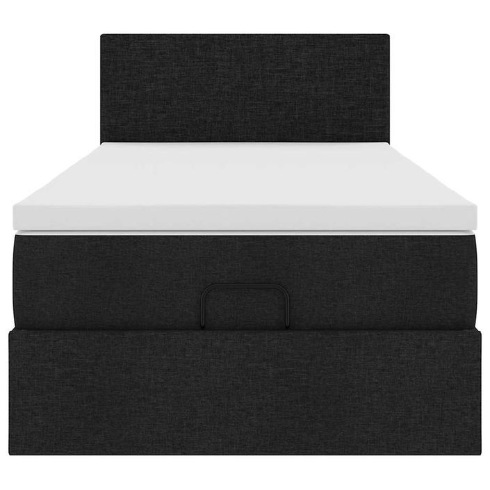 Cadre de lit ottoman avec matelas noir 80x200 cm tissu - Photo n°5