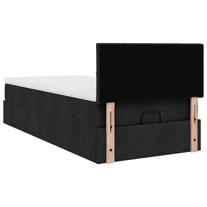 Cadre de lit ottoman avec matelas noir 80x200 cm tissu - Photo n°9