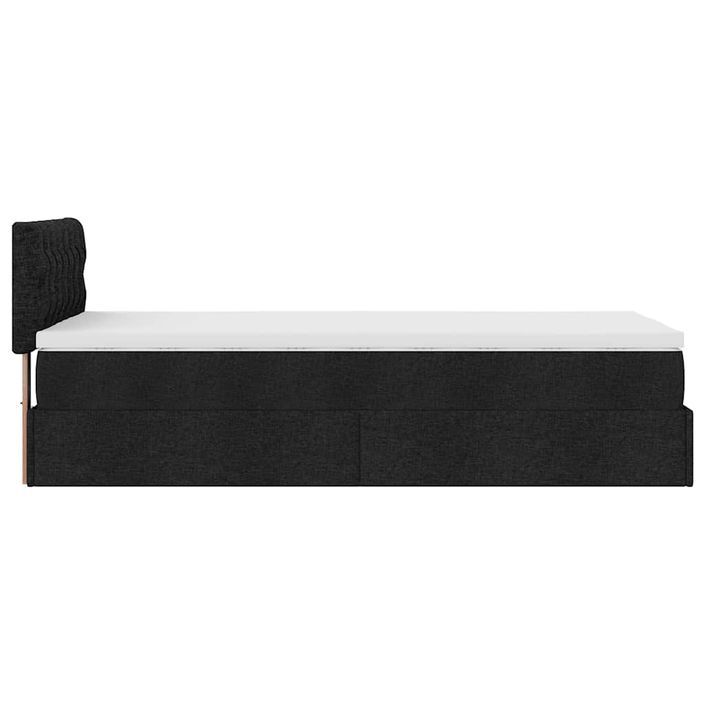 Cadre de lit ottoman avec matelas noir 80x200 cm tissu - Photo n°8