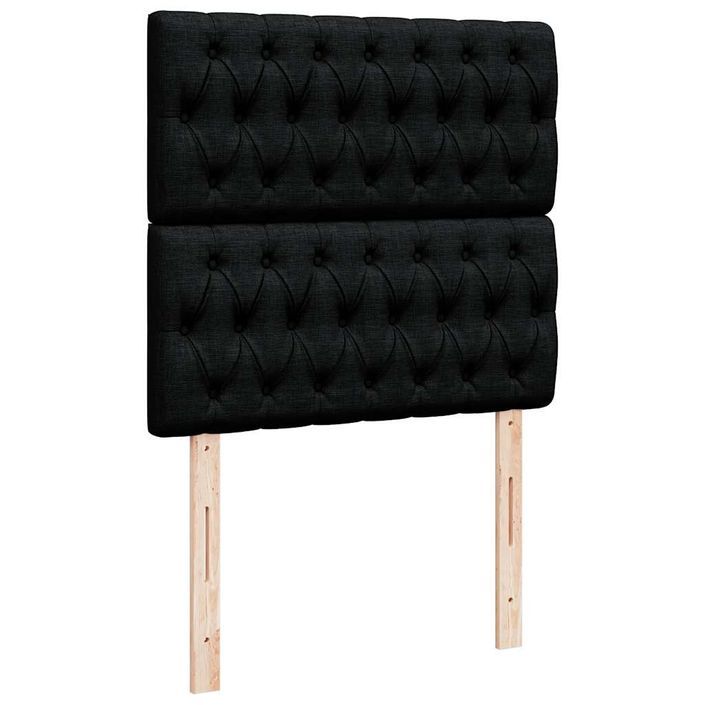 Cadre de lit ottoman avec matelas noir 80x200 cm tissu - Photo n°7