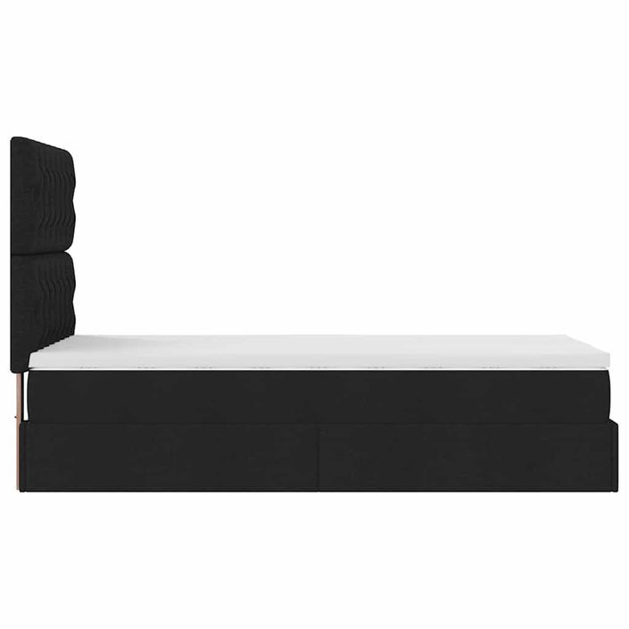 Cadre de lit ottoman avec matelas noir 80x200 cm tissu - Photo n°8