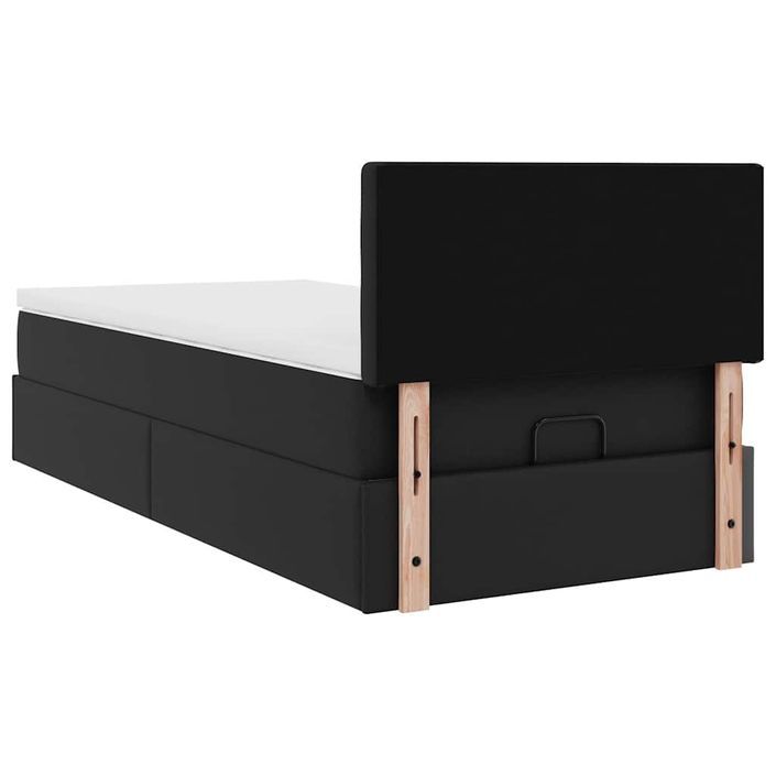 Cadre de lit ottoman avec matelas noir 90x190 cm similicuir - Photo n°9