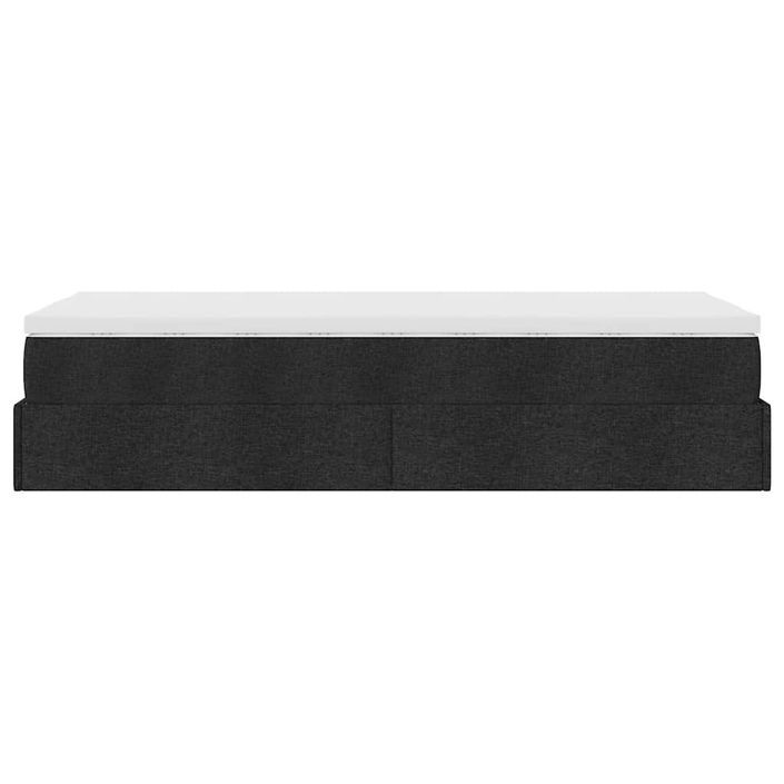 Cadre de lit ottoman avec matelas noir 90x190 cm tissu - Photo n°7