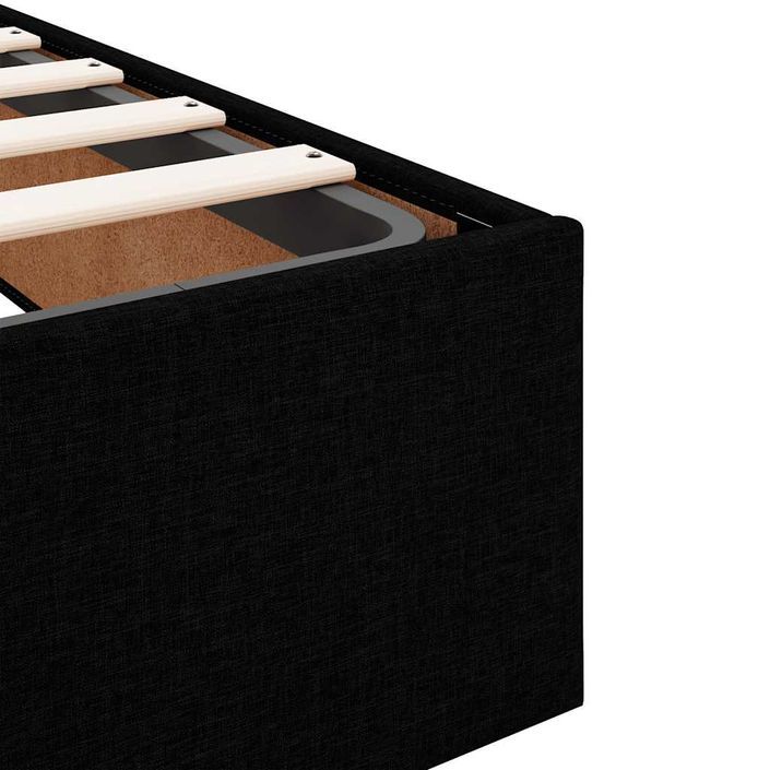 Cadre de lit ottoman avec matelas noir 90x190 cm tissu - Photo n°10