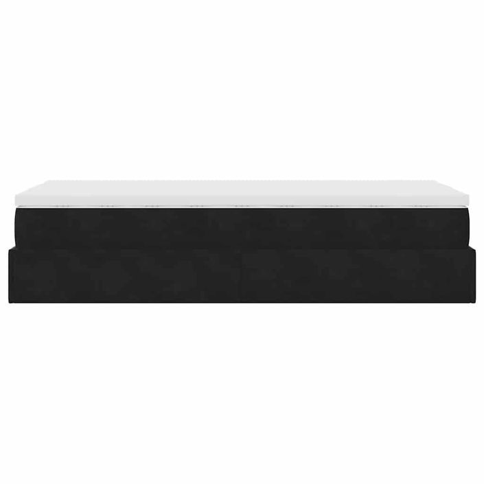 Cadre de lit ottoman avec matelas noir 90x190 cm velours - Photo n°7