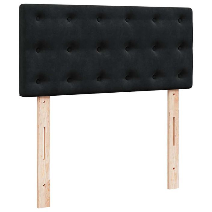 Cadre de lit ottoman avec matelas noir 90x190 cm velours - Photo n°7