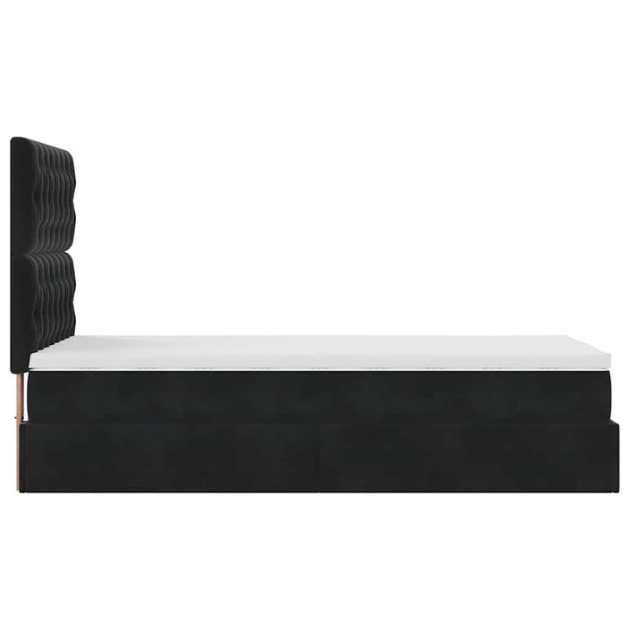 Cadre de lit ottoman avec matelas noir 90x190 cm velours - Photo n°6