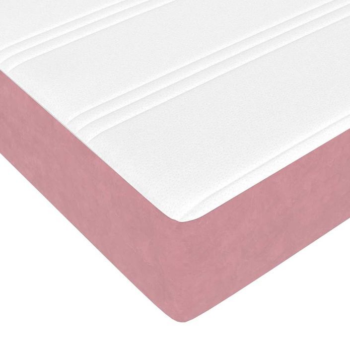 Cadre de lit ottoman avec matelas rose 140x190 cm velours - Photo n°11