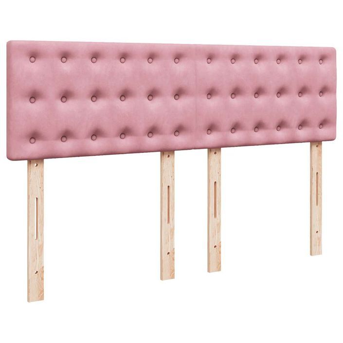 Cadre de lit ottoman avec matelas rose 140x190 cm velours - Photo n°7