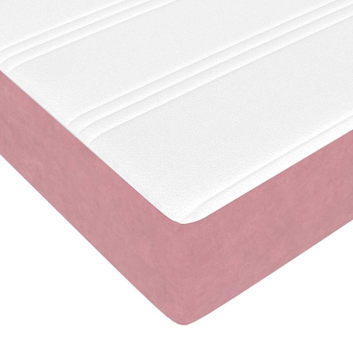 Cadre de lit ottoman avec matelas rose 80x200 cm velours - Photo n°11