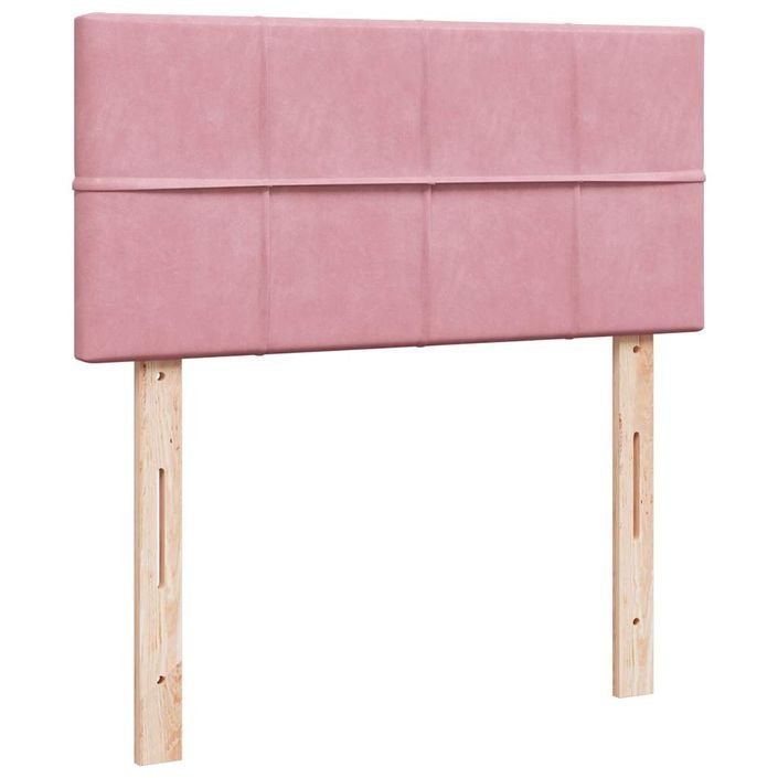 Cadre de lit ottoman avec matelas rose 90x190 cm velours - Photo n°7